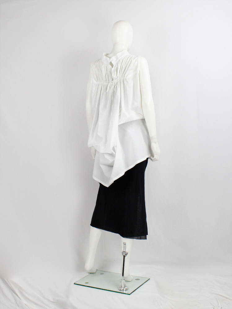 Ann Demeulemeester Blanche white draped tunic with pleated bust fall 2009 re-edition (13)