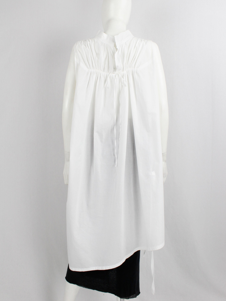 Ann Demeulemeester Blanche white draped tunic with pleated bust fall 2009 re-edition (21)