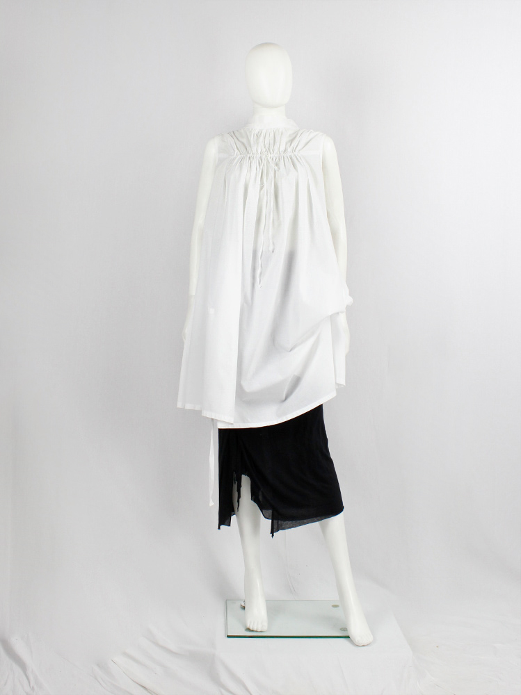 Ann Demeulemeester Blanche white draped tunic with pleated bust 
