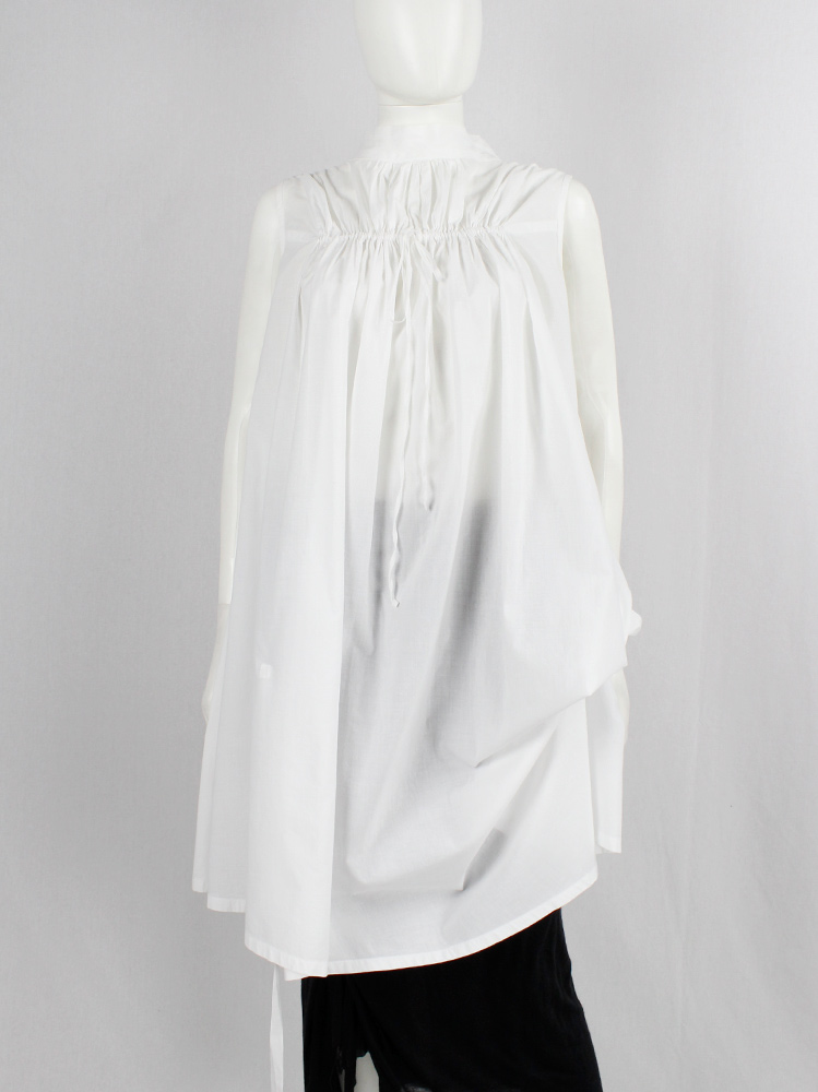 Ann Demeulemeester Blanche white draped tunic with pleated bust fall 2009 re-edition (24)