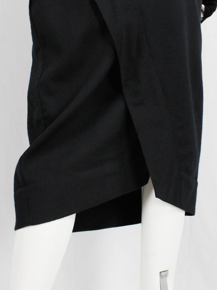 Rick Owens MOUNTAIN black midi-length pillar skirt with back slit fall 2012 (7)
