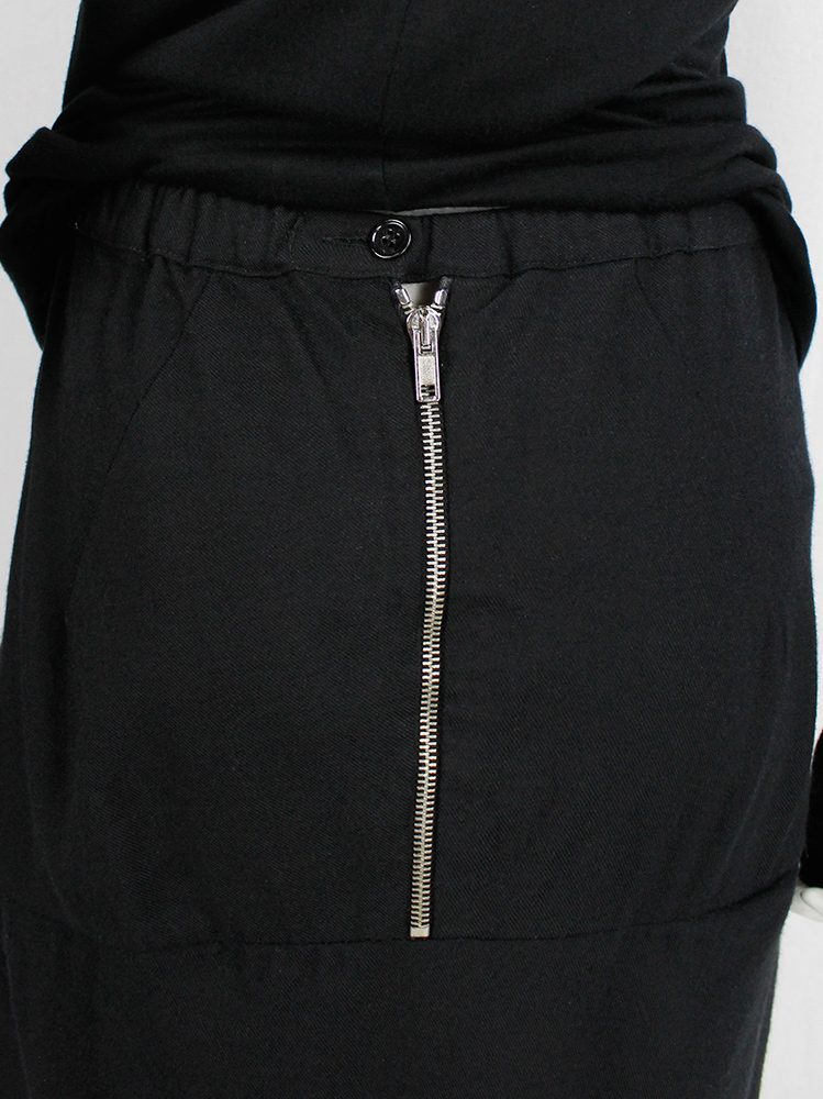 Rick Owens MOUNTAIN black midi-length pillar skirt with back slit fall 2012 (9)
