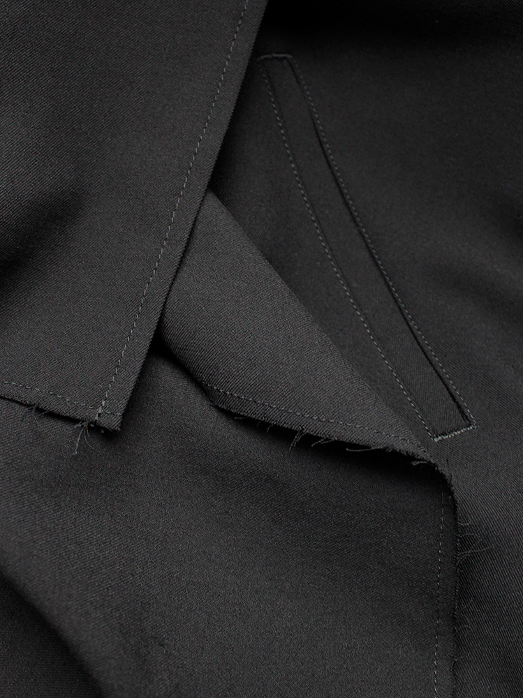 Yohji Yamamoto black silk bomber-style blouse with front zipper and side drape (12)