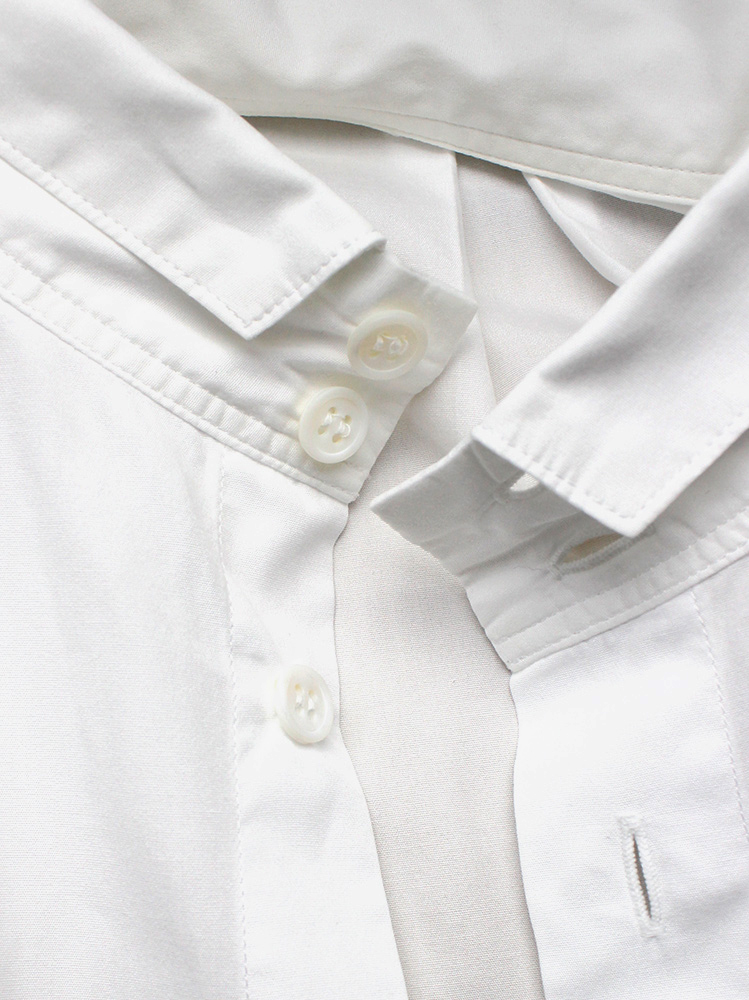 Yohji Yamamoto pour Homme white short sleeve shirt with high buttoned collar (9)
