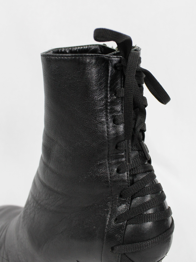 af Vandevorst black ankle boots with corset lacing on the back fall 2006 (14)