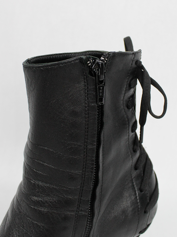 af Vandevorst black ankle boots with corset lacing on the back fall 2006 (4)