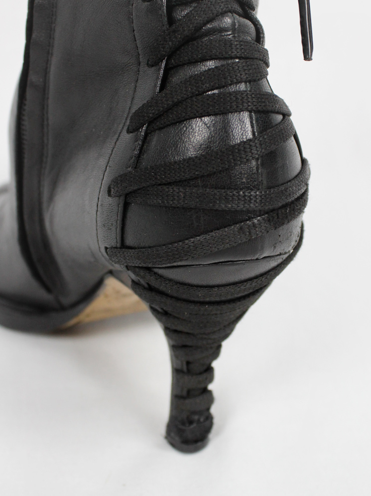 af Vandevorst black ankle boots with corset lacing on the back fall 2006 (5)