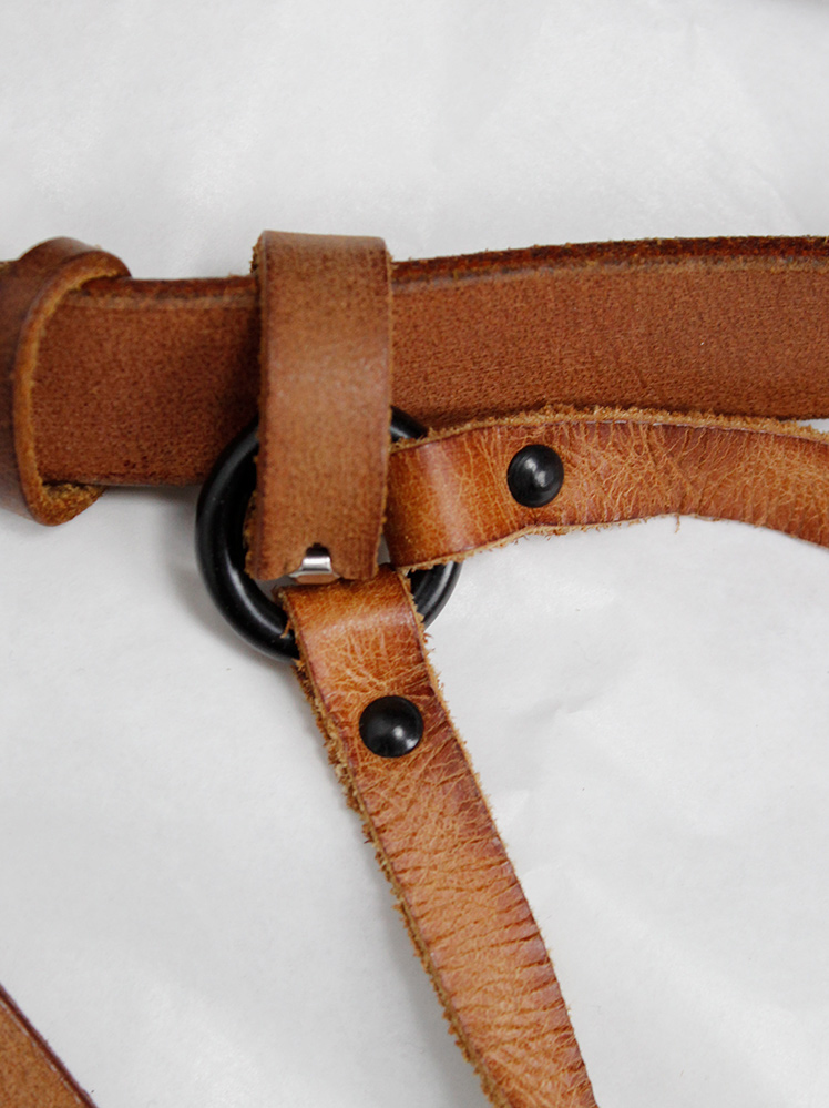 af Vandevorst brown horse riding belt with bronze hoops, straps and cross fall 2011 (18)