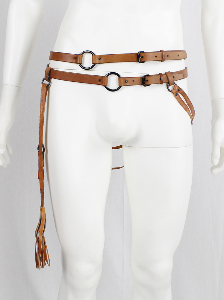 af Vandevorst brown horse riding belt with bronze hoops, straps and cross fall 2011 (7)