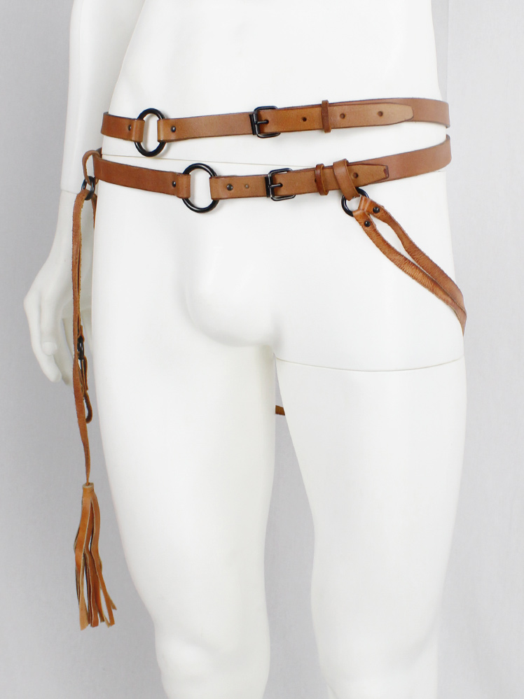 af Vandevorst brown horse riding belt with bronze hoops, straps and cross fall 2011 (9)