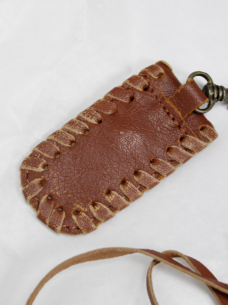 af Vandevorst brown leather keychain with small pouch and long tassel spring 2010 (10)