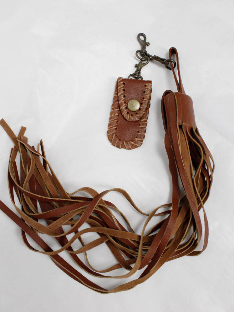 af Vandevorst brown leather keychain with small pouch and long tassel spring 2010 (11)