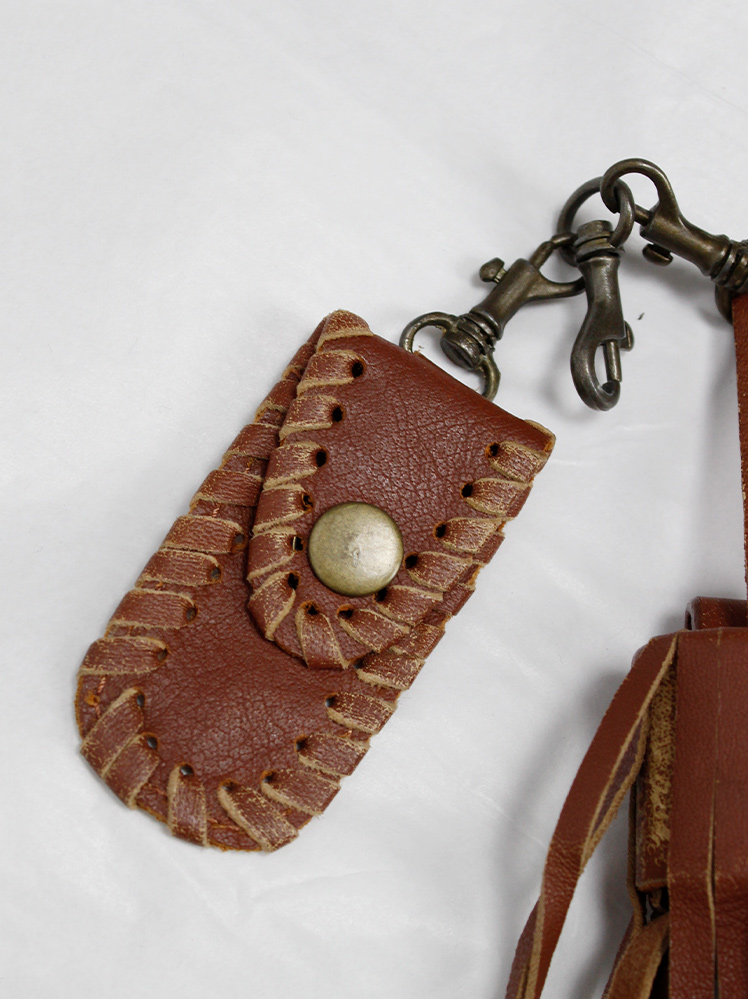 af Vandevorst brown leather keychain with small pouch and long tassel spring 2010 (5)