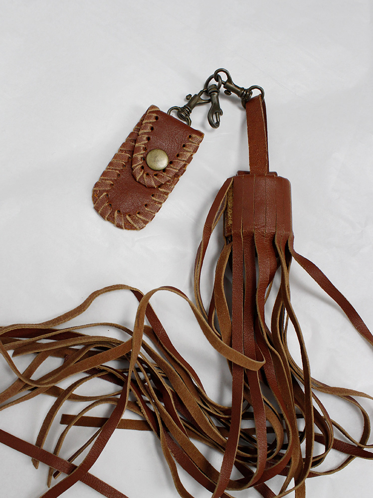 af Vandevorst brown leather keychain with small pouch and long tassel spring 2010 (7)