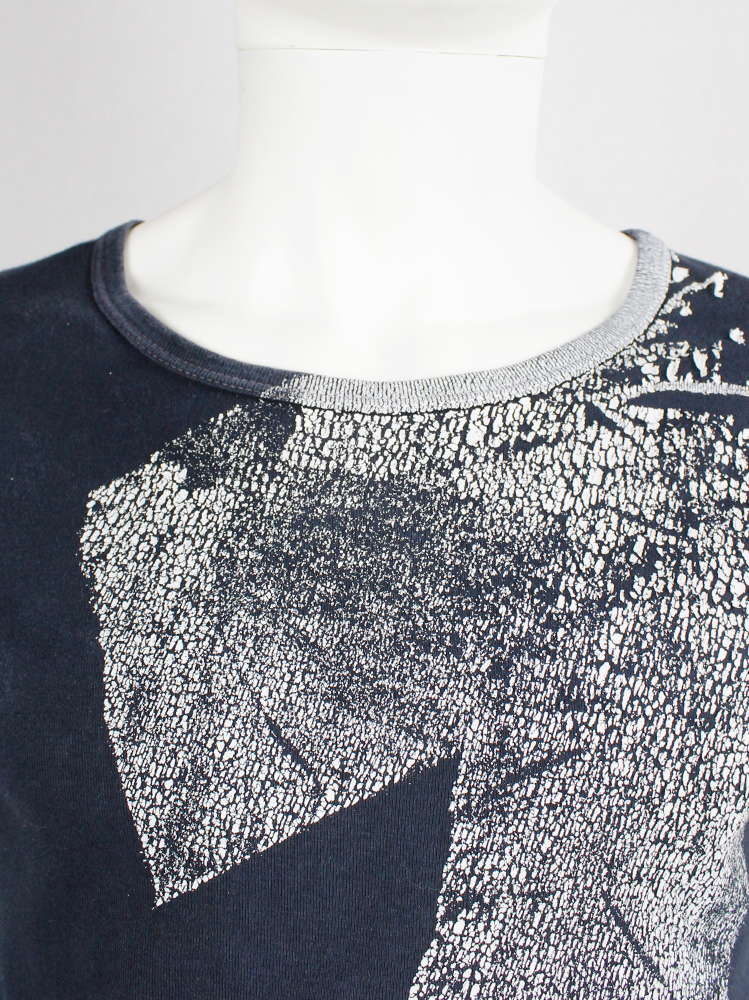 archive Maison Martin Margiela artisanal dark blue t-shirt with printed number 1 spring 2003 (2)