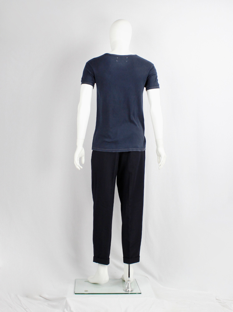 archive Maison Martin Margiela artisanal dark blue t-shirt with printed number 1 spring 2003 (8)