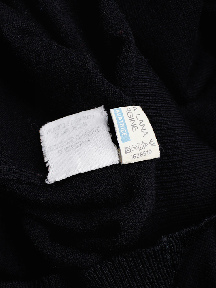 archive Maison Martin Margiela dark blue cropped jumper with two different sleeves fall 1997 (15)