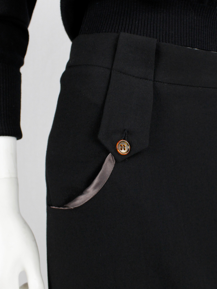 vintage Maison Martin Margiela black skirt with lining pulled out of the pockets fall 2003 (3)