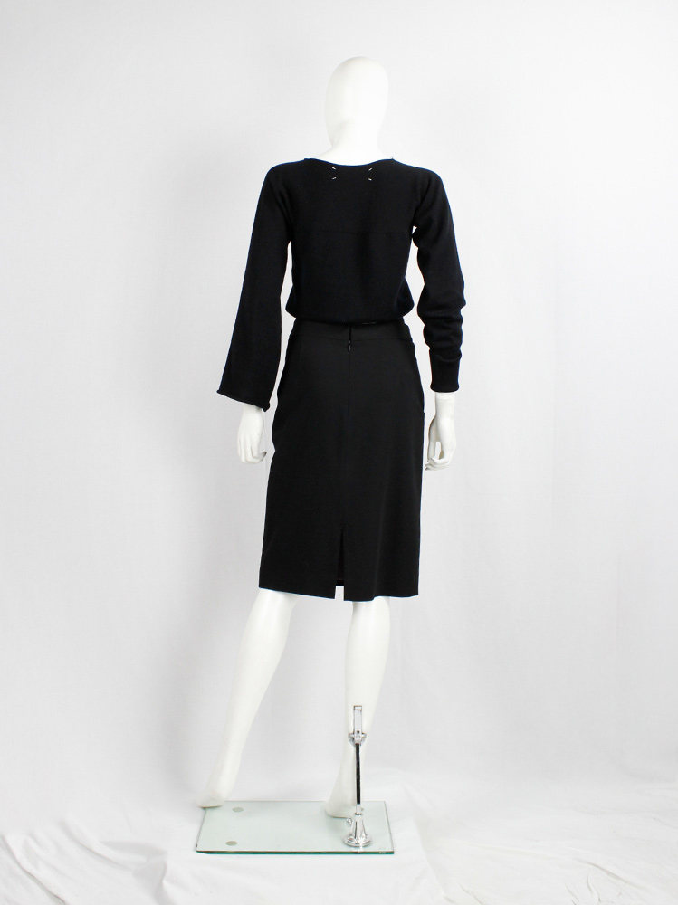 vintage Maison Martin Margiela black skirt with lining pulled out of the pockets fall 2003 (6)