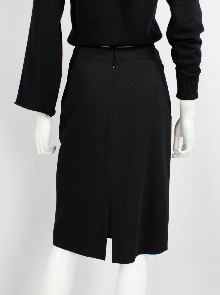 vintage Maison Martin Margiela black skirt with lining pulled out of the pockets fall 2003 (7)
