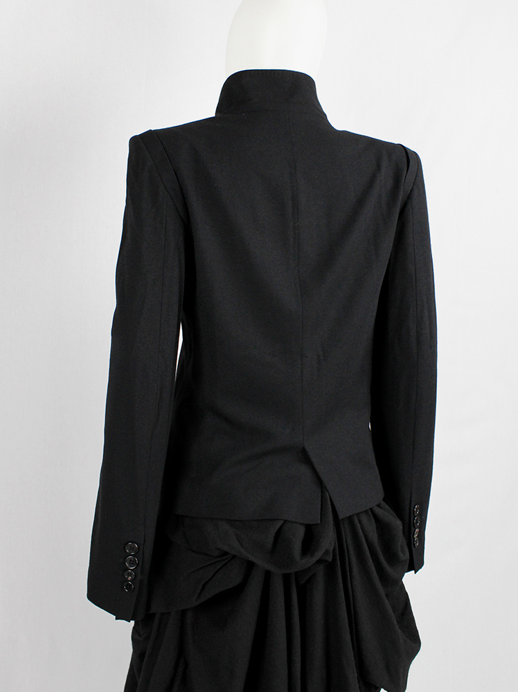 Ann Demeulemeester black double breasted jacket with cuts in the front panel fall 2010 (10)