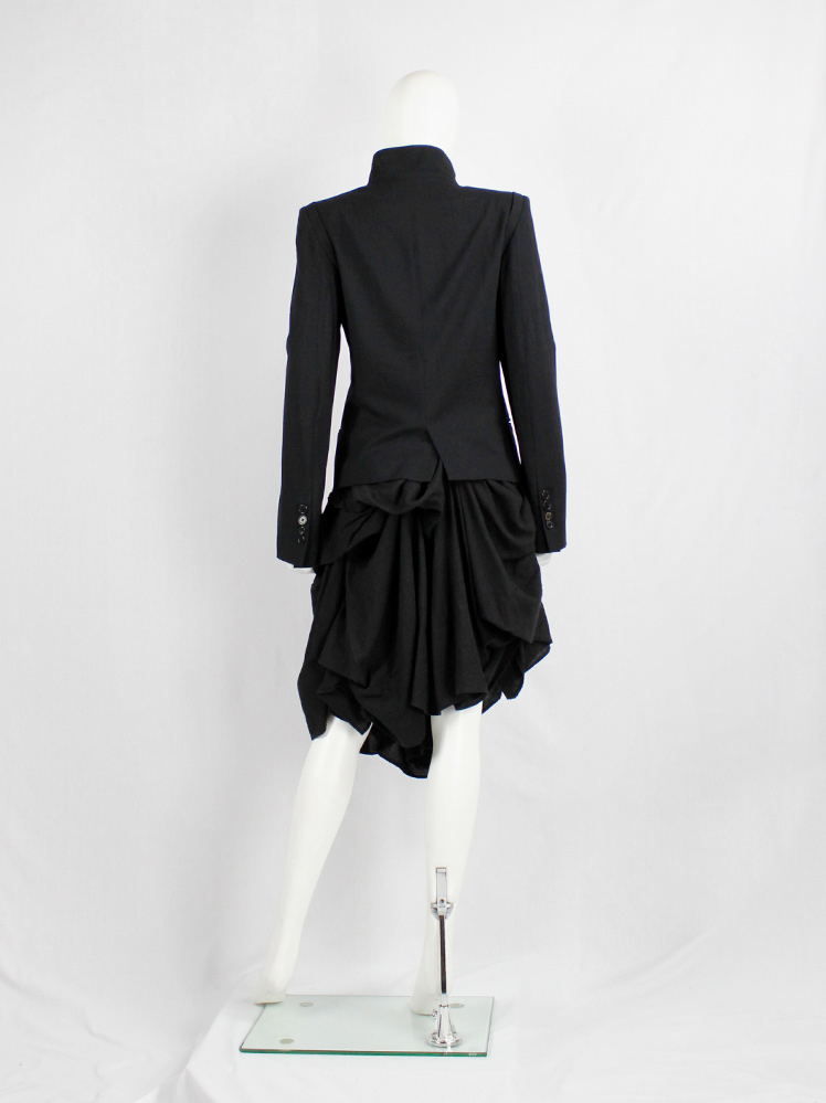 Ann Demeulemeester black double breasted jacket with cuts in the front panel fall 2010 (8)