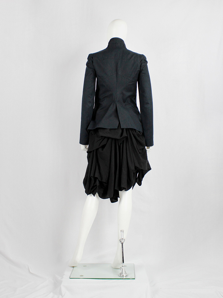 Ann Demeulemeester black gathered and draped skirt with oversized braids fall 2005 (3)