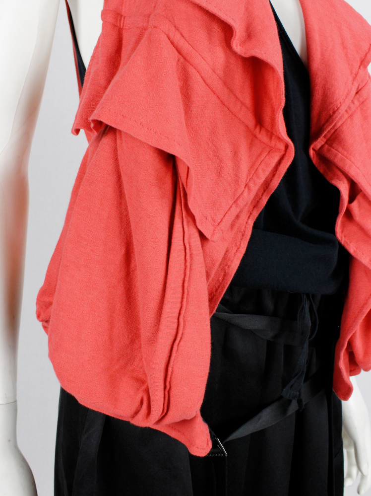 Ann Demeulemeester orange waistcoat with oversized cargo pockets spring 2004 (10)
