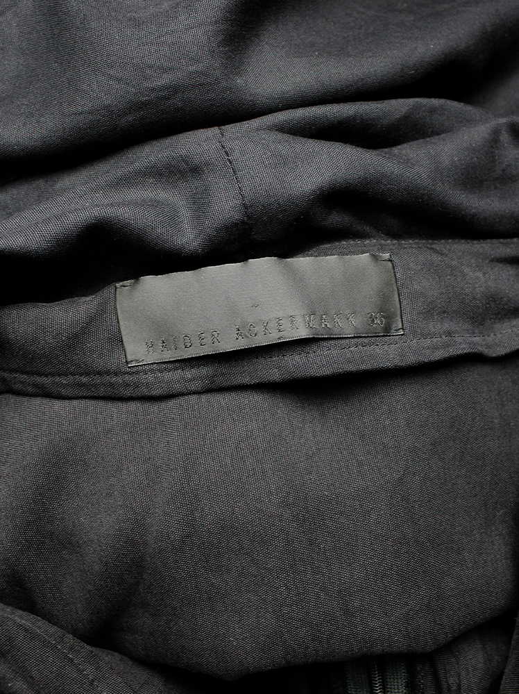 Haider Ackermann black midi skirt with front drape and sash across the back fall 2009 (12)