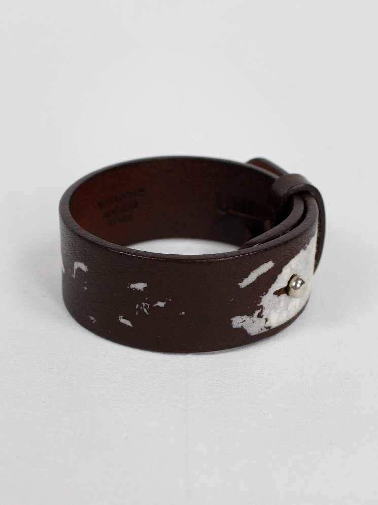 Maison Martin Margiela brown leather bracelet with white paint spring 2010 (5)