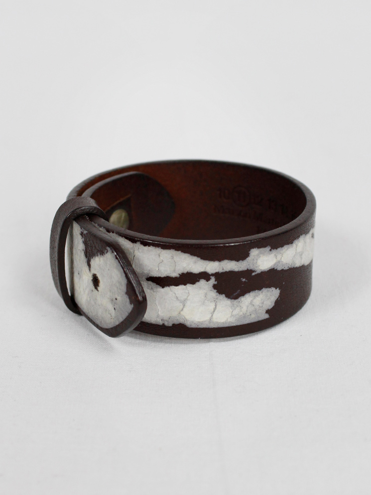Maison Martin Margiela brown leather bracelet with white paint spring 2010 (7)