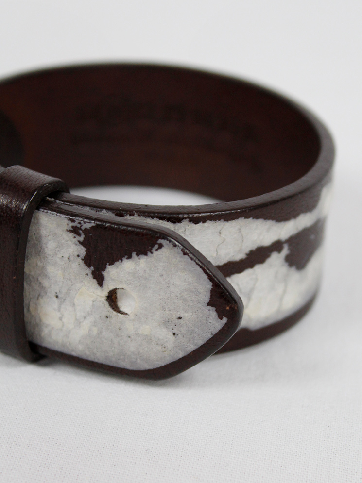 Maison Martin Margiela brown leather bracelet with white paint spring 2010 (8)