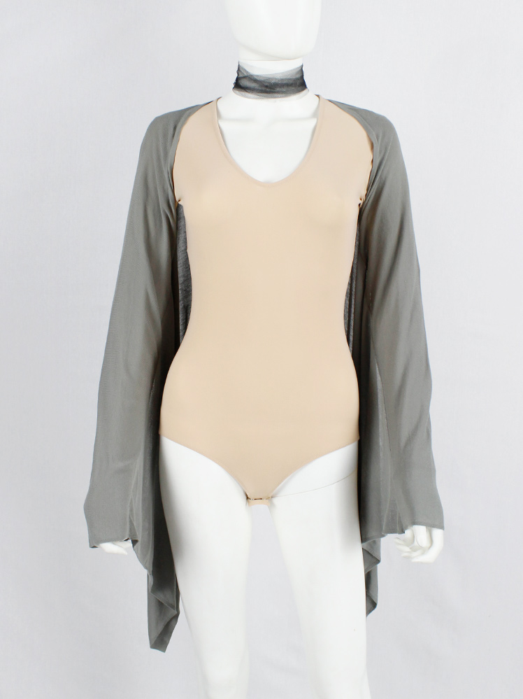 Maison Martin Margiela grey cape cardigan with integrated sleeves spring 2008 (10)