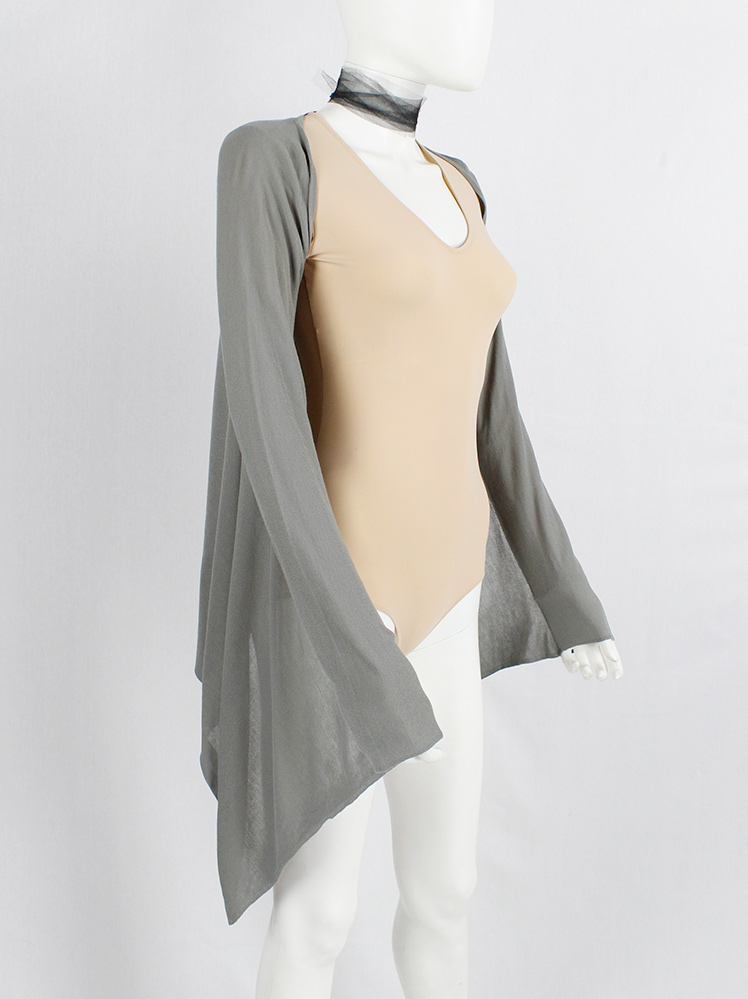 Maison Martin Margiela grey cape cardigan with integrated sleeves spring 2008 (11)