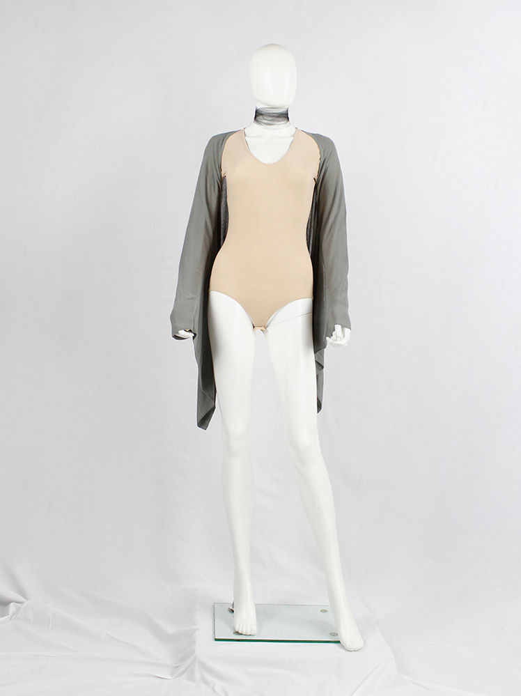 Maison Martin Margiela grey cape cardigan with integrated sleeves spring 2008 (14)
