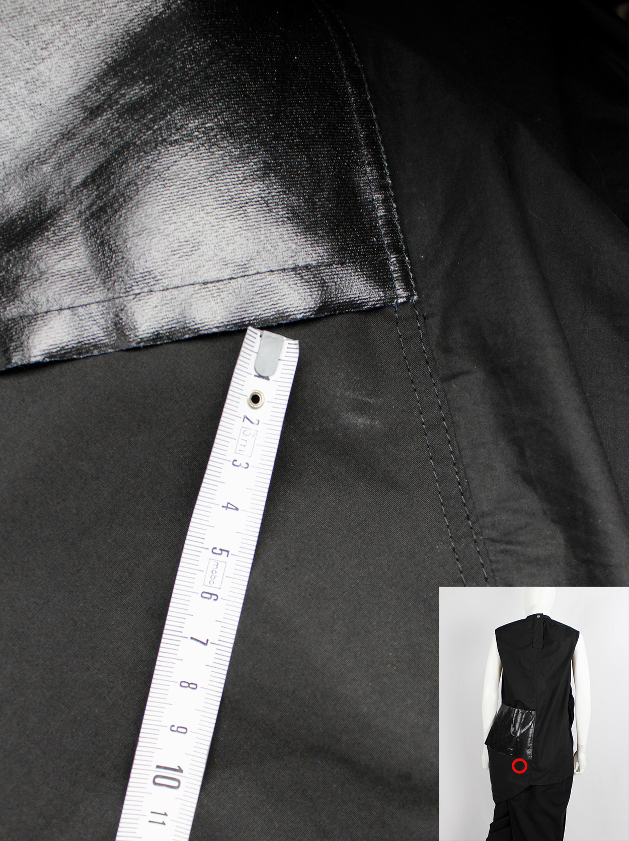Rick Owens DRKSHDW black three-dimensional geometric tunic with front sash (4)