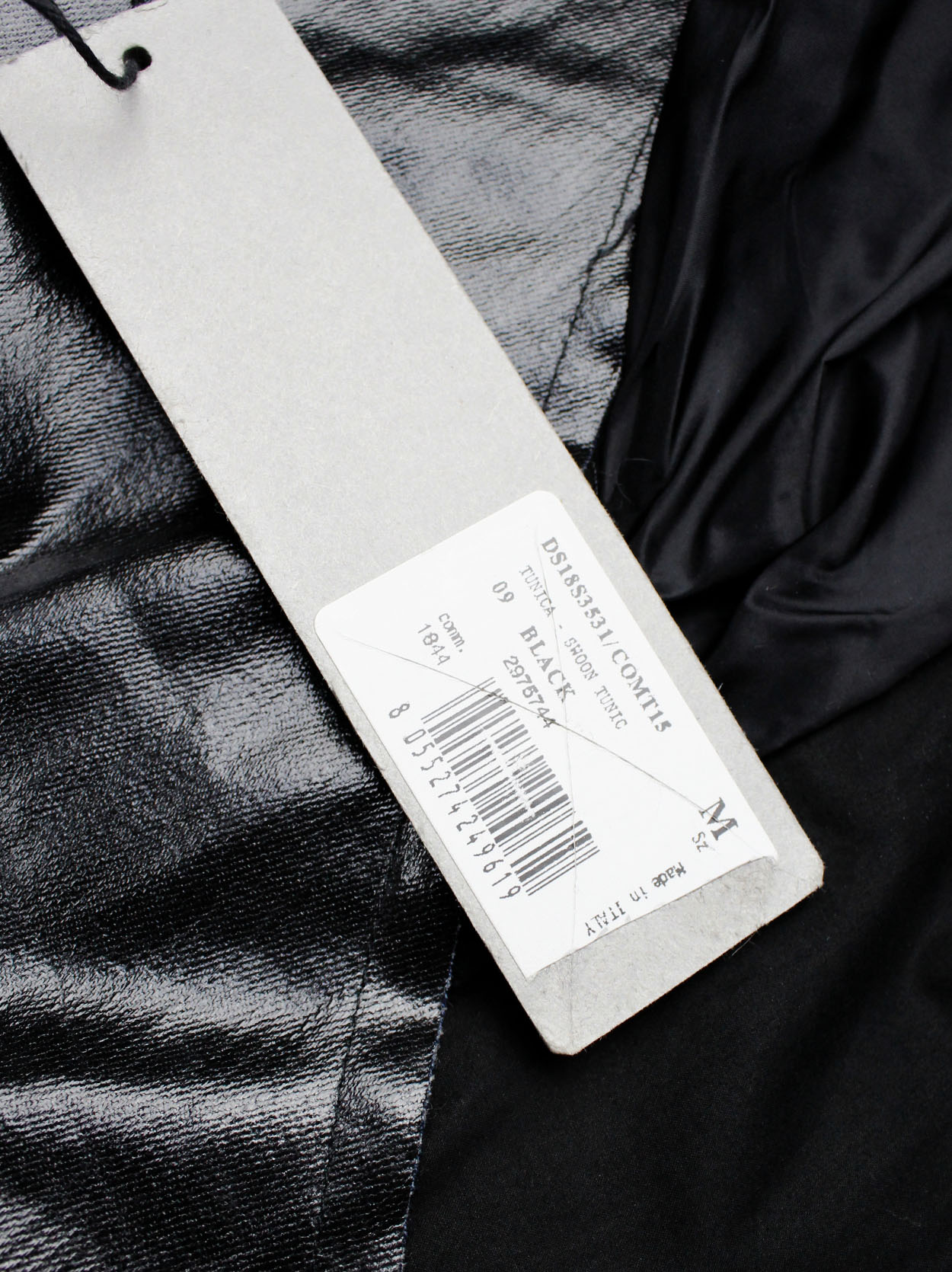 Rick Owens DRKSHDW black three-dimensional geometric tunic with front sash (7)