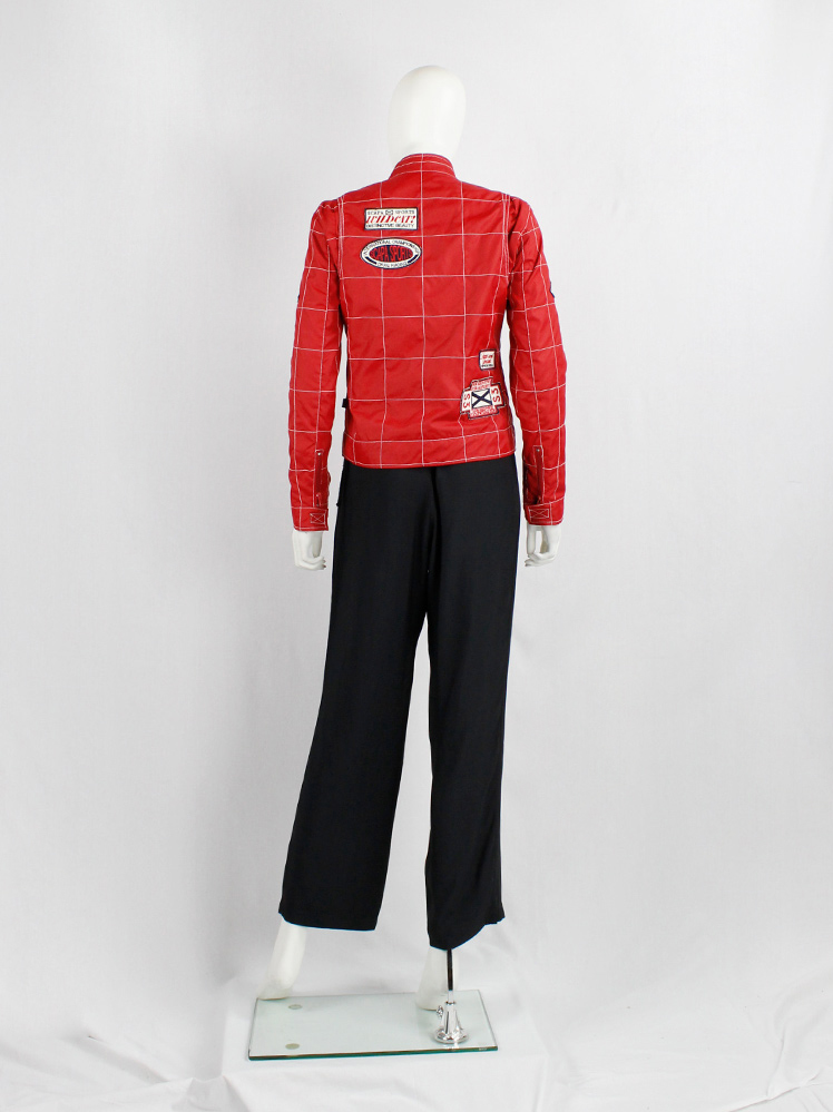 Walter Van Beirendonck for Scapa red ‘Formula 1’ jacket with black and white stripes (1)