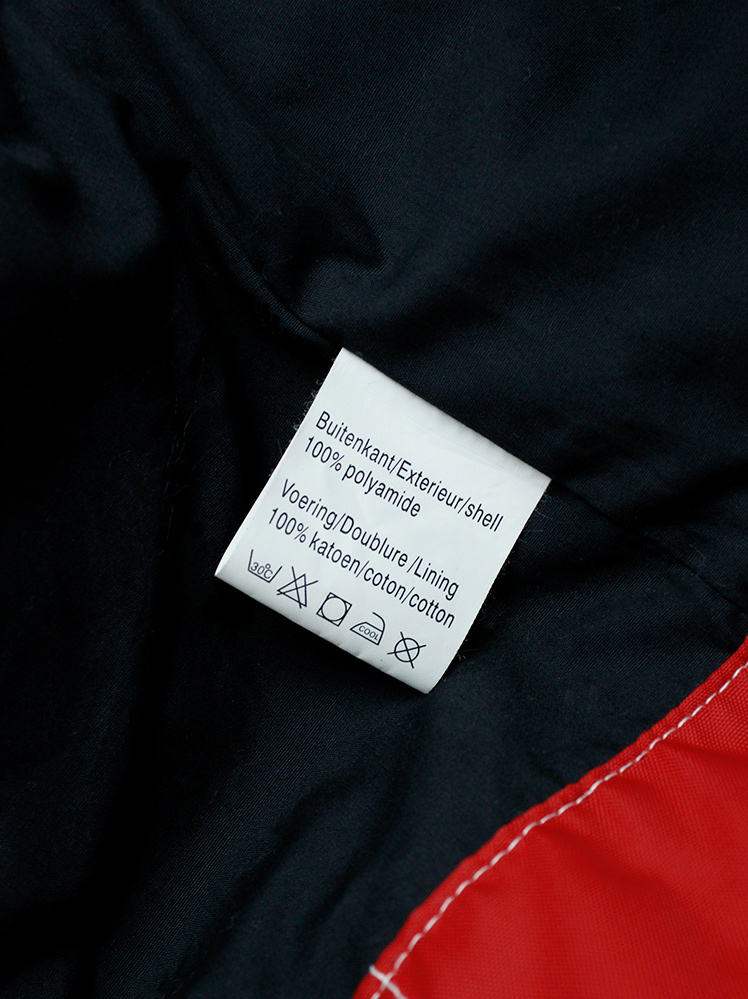 Walter Van Beirendonck for Scapa red ‘Formula 1’ jacket with black and white stripes (7)