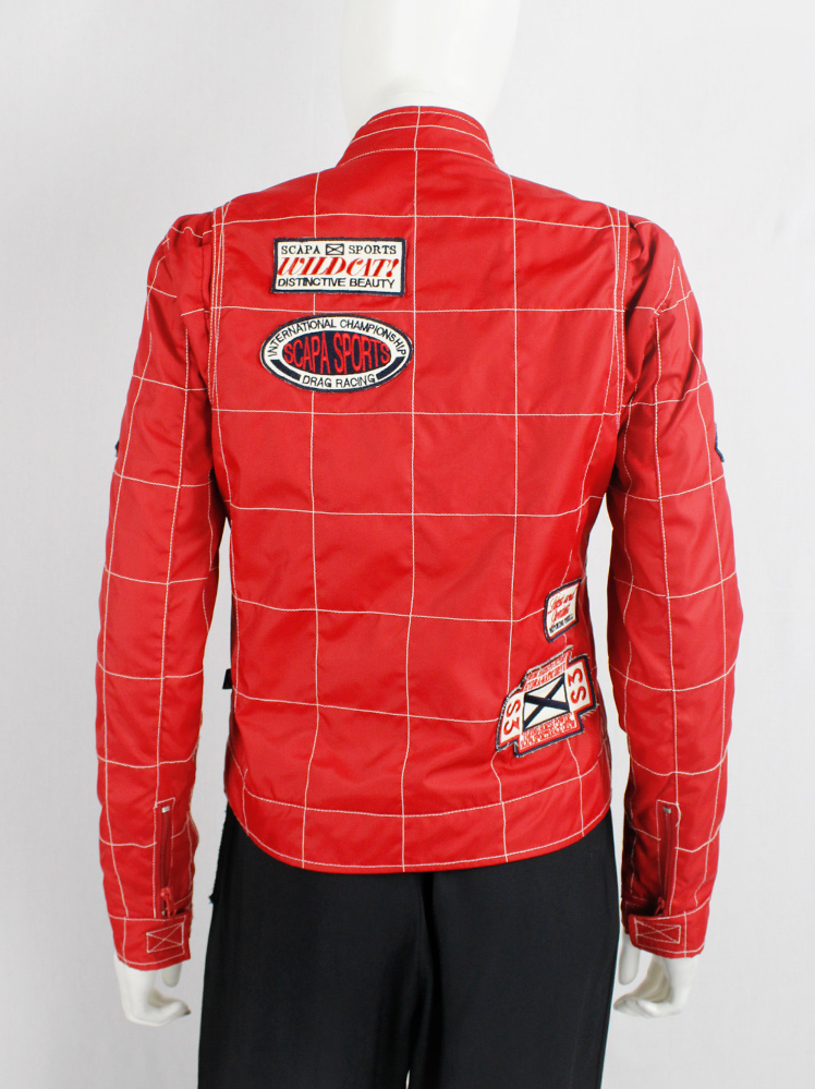 Walter Van Beirendonck for Scapa red ‘Formula 1’ jacket with black and white stripes (8)
