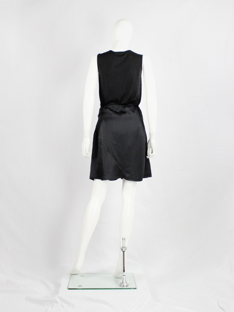 vintage Ann Demeulemeester black midi-skirt with two belt straps spring 2004 (7)