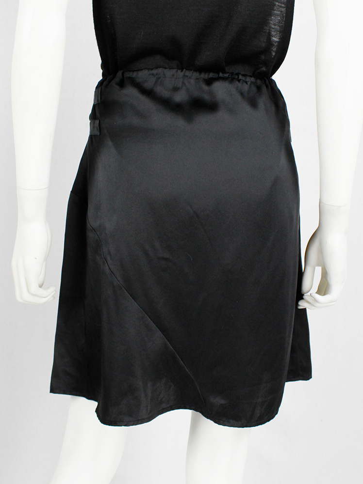 vintage Ann Demeulemeester black midi-skirt with two belt straps spring 2004 (8)