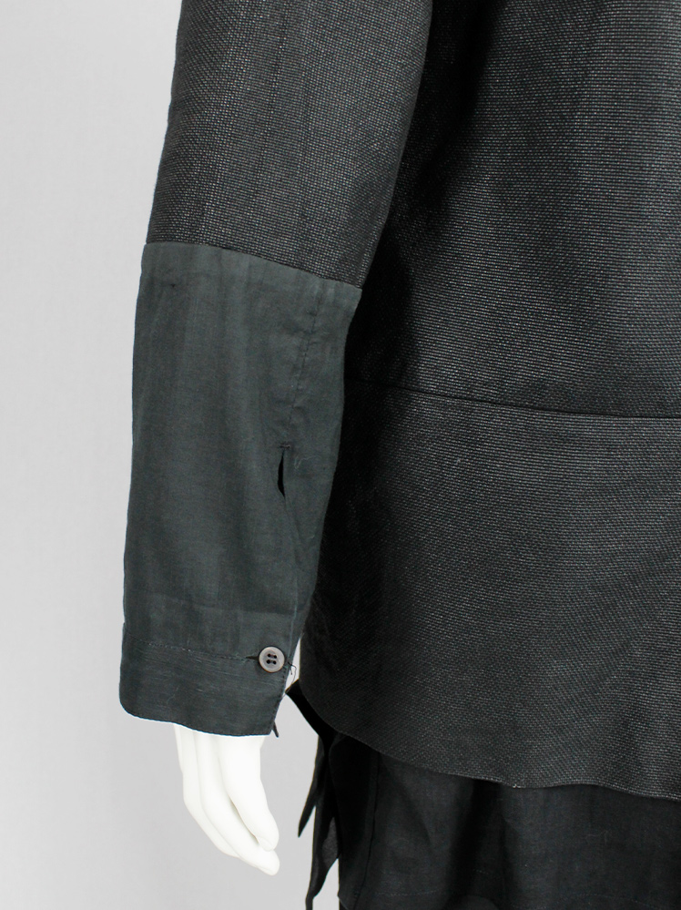 vintage Jan-Jan Van Essche black woven kimono jacket with contrasting trim and sleeves (3)