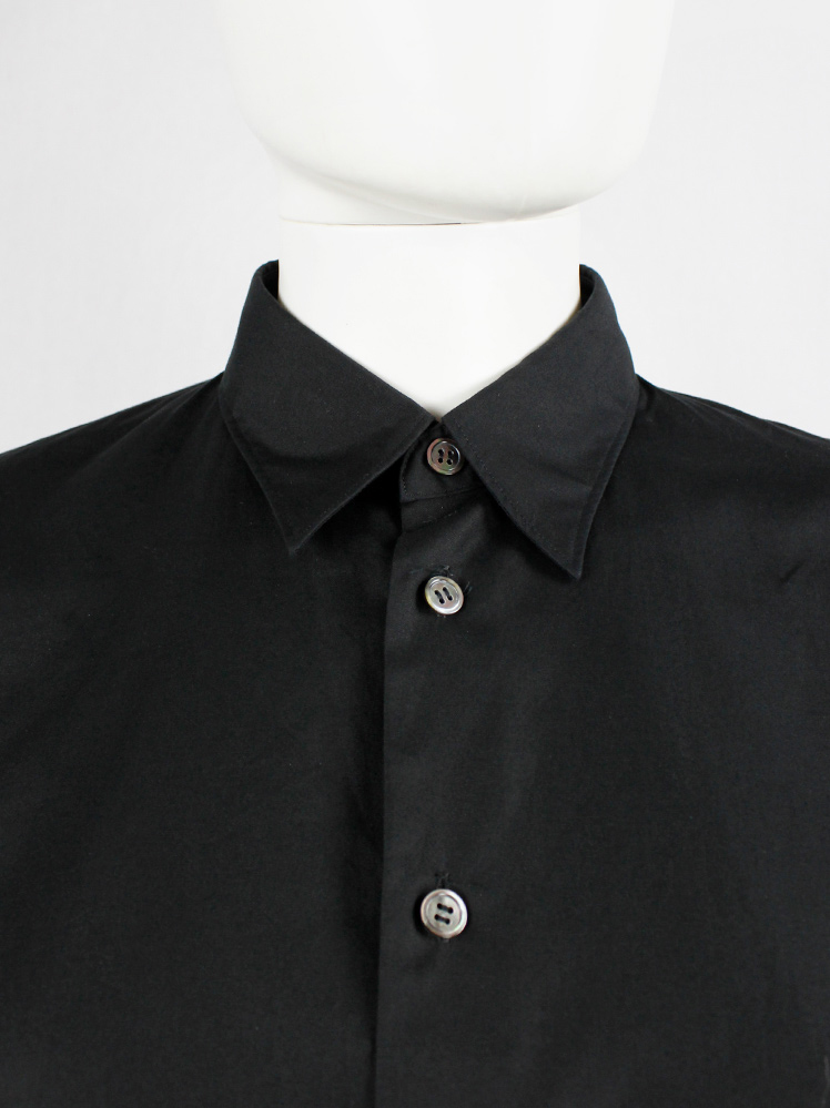 vintage Junya Watanabe black wide shirt with circular cut outs on the sides fall 2017 (4)