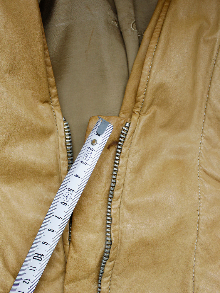 vintage Rick Owens CITROEN cognac leather bomber jacker with triangular pleated back spring 2004 (4)