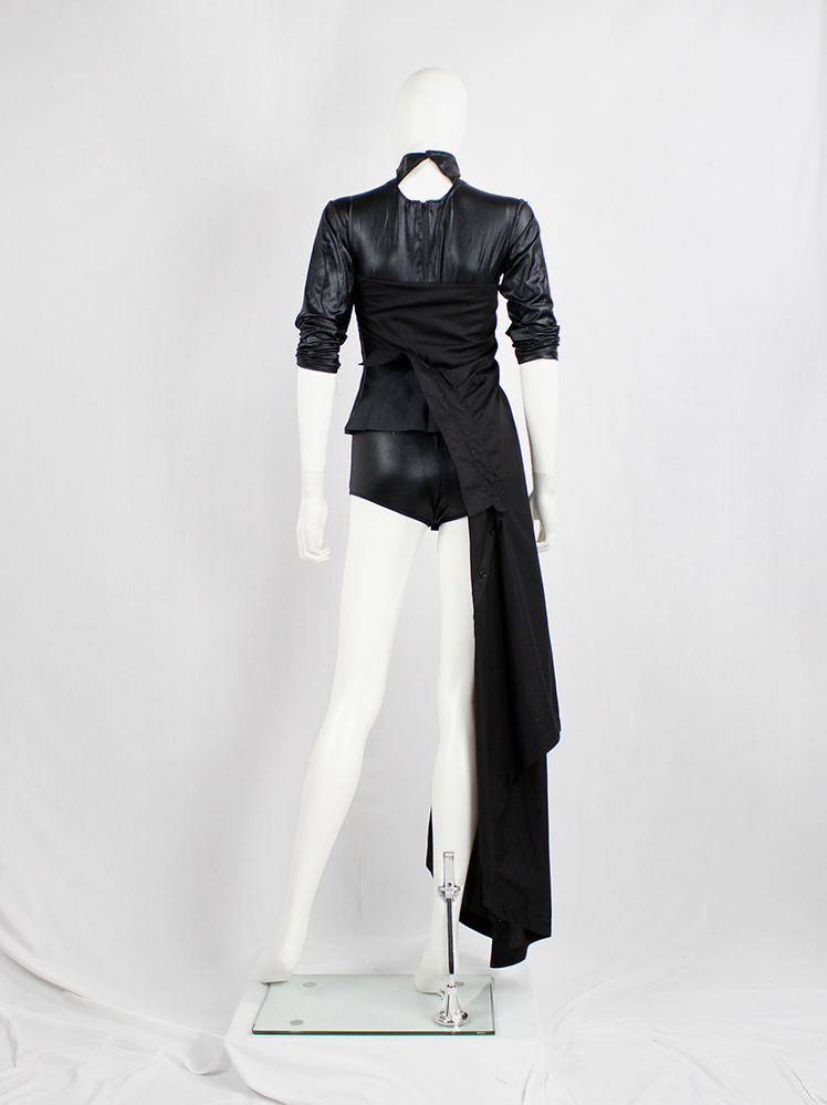 vintage a f Vandevorst black bustier of a shirtdress with large bow and sash fall 2017 couture (19)