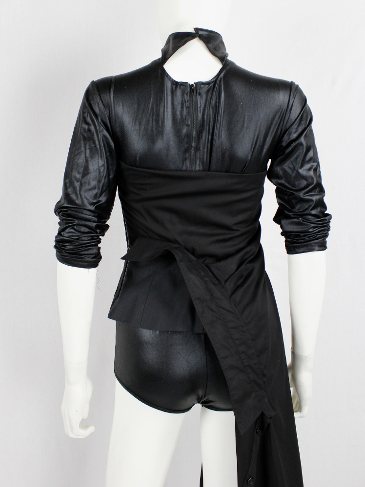 vintage a f Vandevorst black bustier of a shirtdress with large bow and sash fall 2017 couture (2)