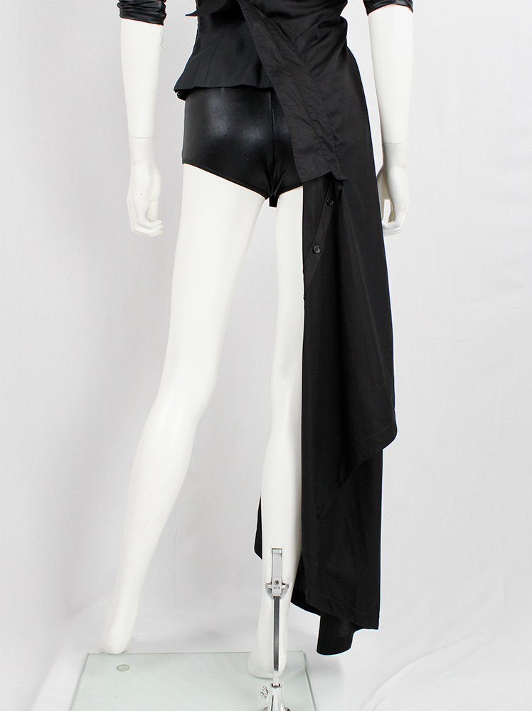 vintage a f Vandevorst black bustier of a shirtdress with large bow and sash fall 2017 couture (3)