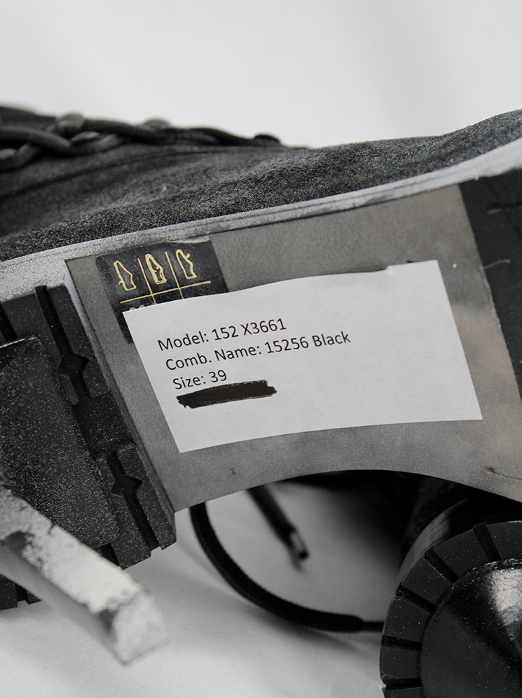 a f Vandevorst spraypainted black combat boots on a stiletto heel fall 2015 (25)
