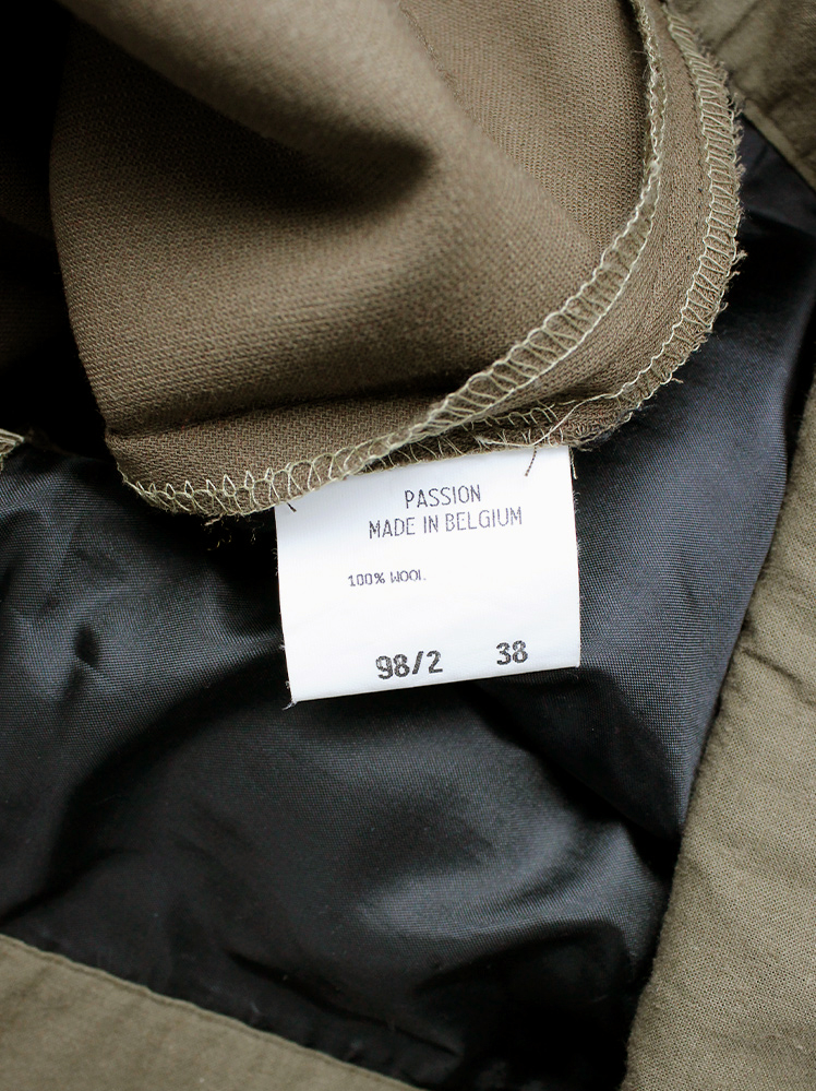 vintage af Vandevorst brown straight trousers with folded over waist fall 1998 (12)